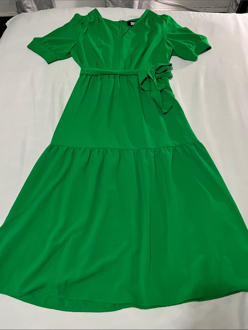 DKNY Green Tiered Dress